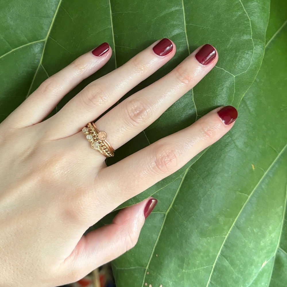 Able Hammered Stacking Ring 14K Gold Fill Band Ring Stack Layer 18 Gauge Size 7